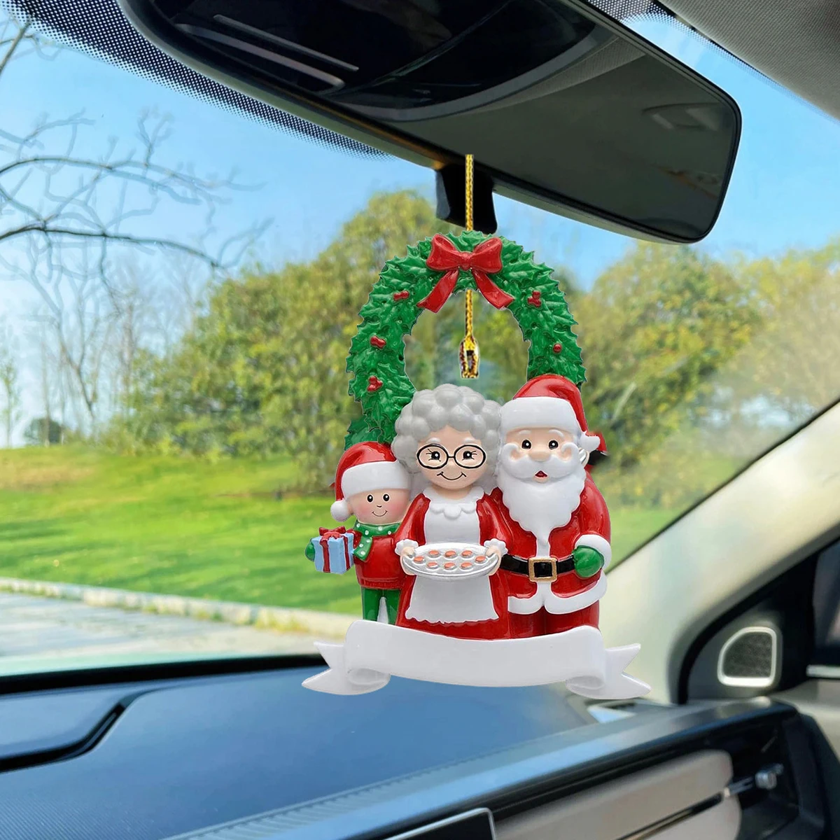 Рождественская елка украшение для семьи искусственная смола подвесной кулон имя