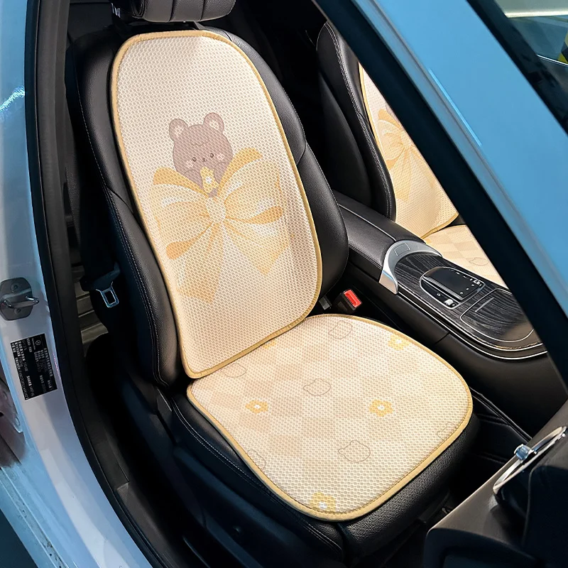

2023 New Cartoon Cute Bowknot Bear 3D Breathable Mesh Fart Rear Cushion Protective Car Seat Cushion Car Interior Decoration