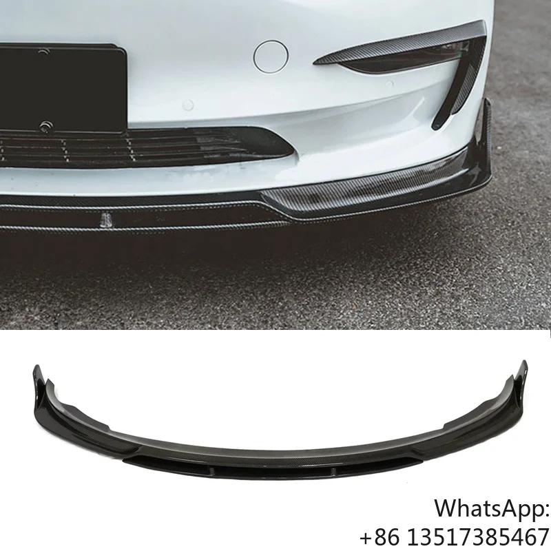Фото Комплект обвесов CM Style из карбона для Tesla Model 3: передний сплиттер, задний диффузор, боковые пороги, спойлер на багажник №3