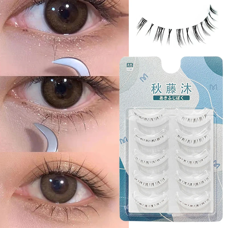 

5 пар нижних ресниц, прозрачные стебли для макияжа, натуральные ресницы манга, Искусственные ресницы для наращивания, женские нижние ресницы ручной работы