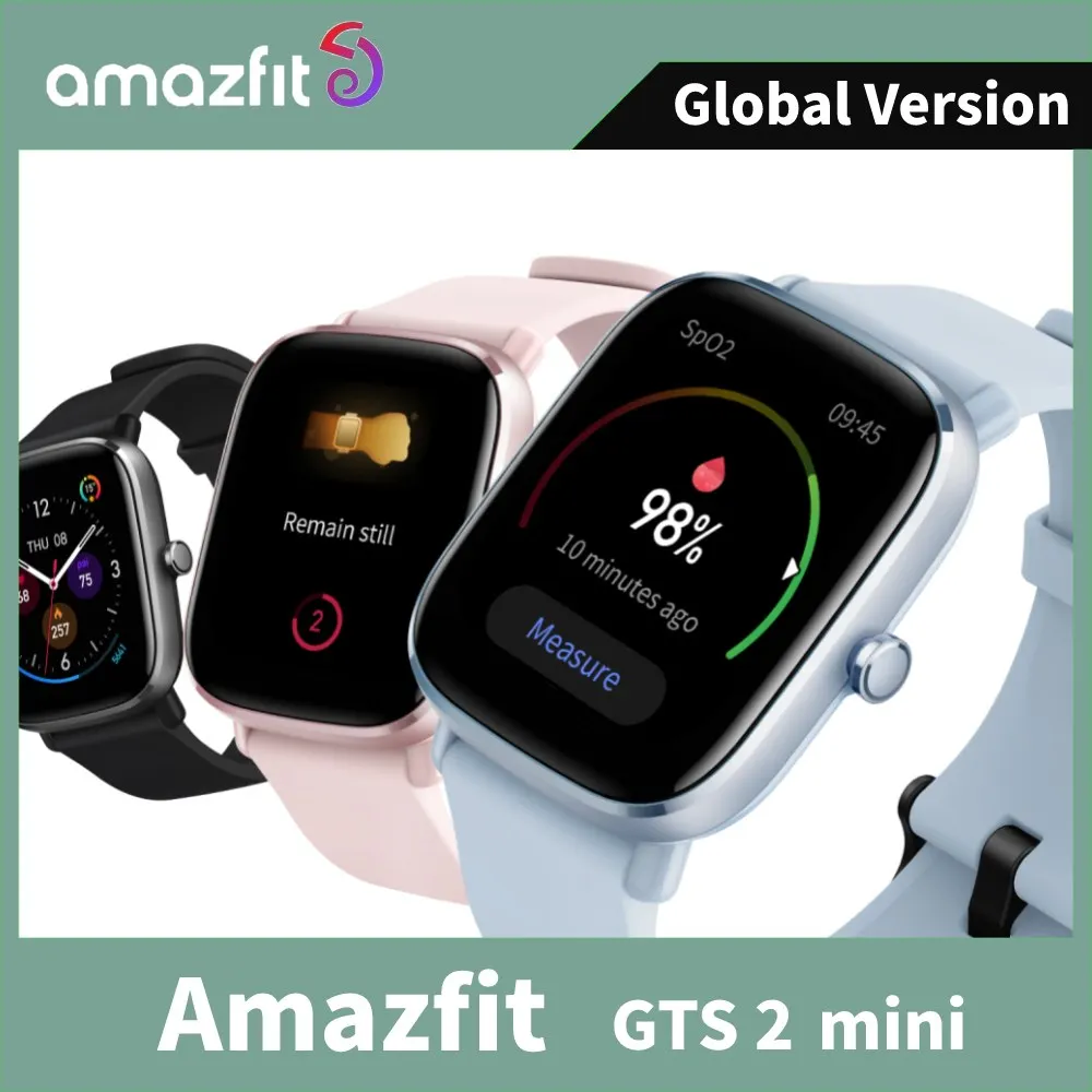 

Global Version Amazfit Gts 2 mini Smartwatch AMOLED Display 5ATM Waterproof Sports Modes Sleep Monitoring Smart Watch For iOS