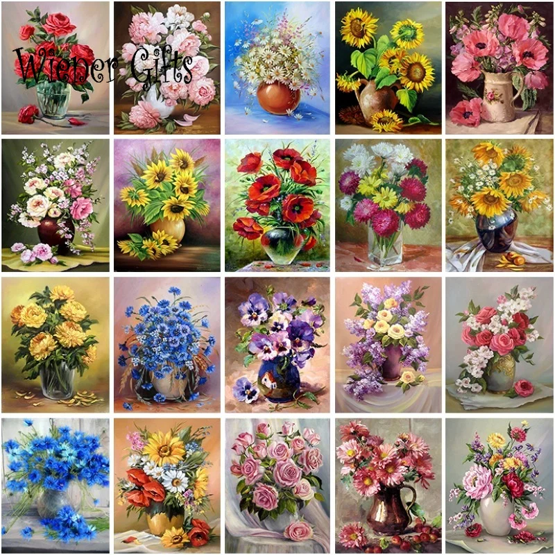 

DIY Cross Stitch Sunflowers Cotton Thread Painting Embroidery Kits Needlework 14CT Home Decoration Beaded Cross Stitch