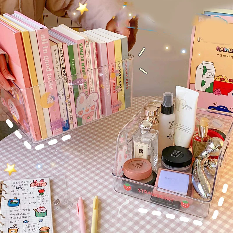 

Desk Organizer Holder Acrylic Stationery Supplies Holder Book Magazine Case