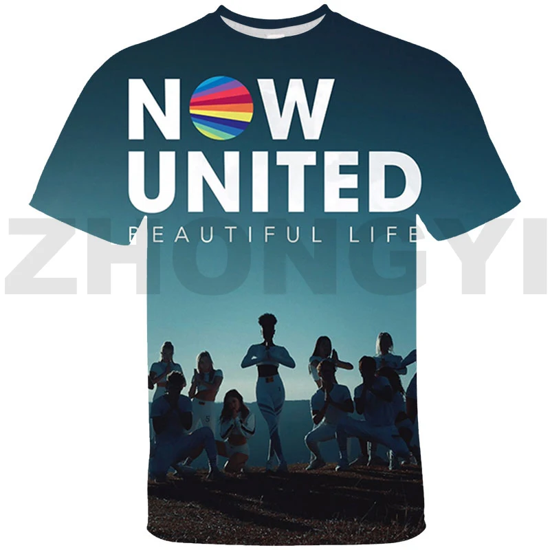 Футболка женская повседневная с объемным рисунком аниме «Now United»