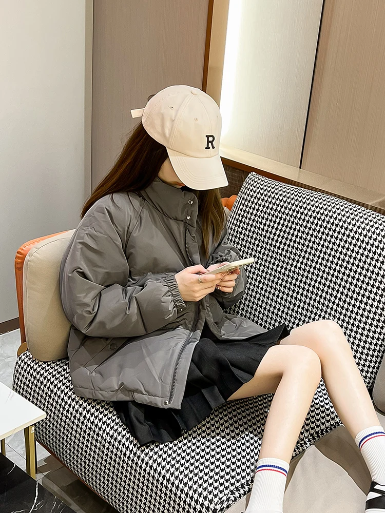 

2022 New Winter Women Casual Down Jackets Ladies Quilting Thick Warm Overcoats Female Outerwear White Duck Down Coats A108