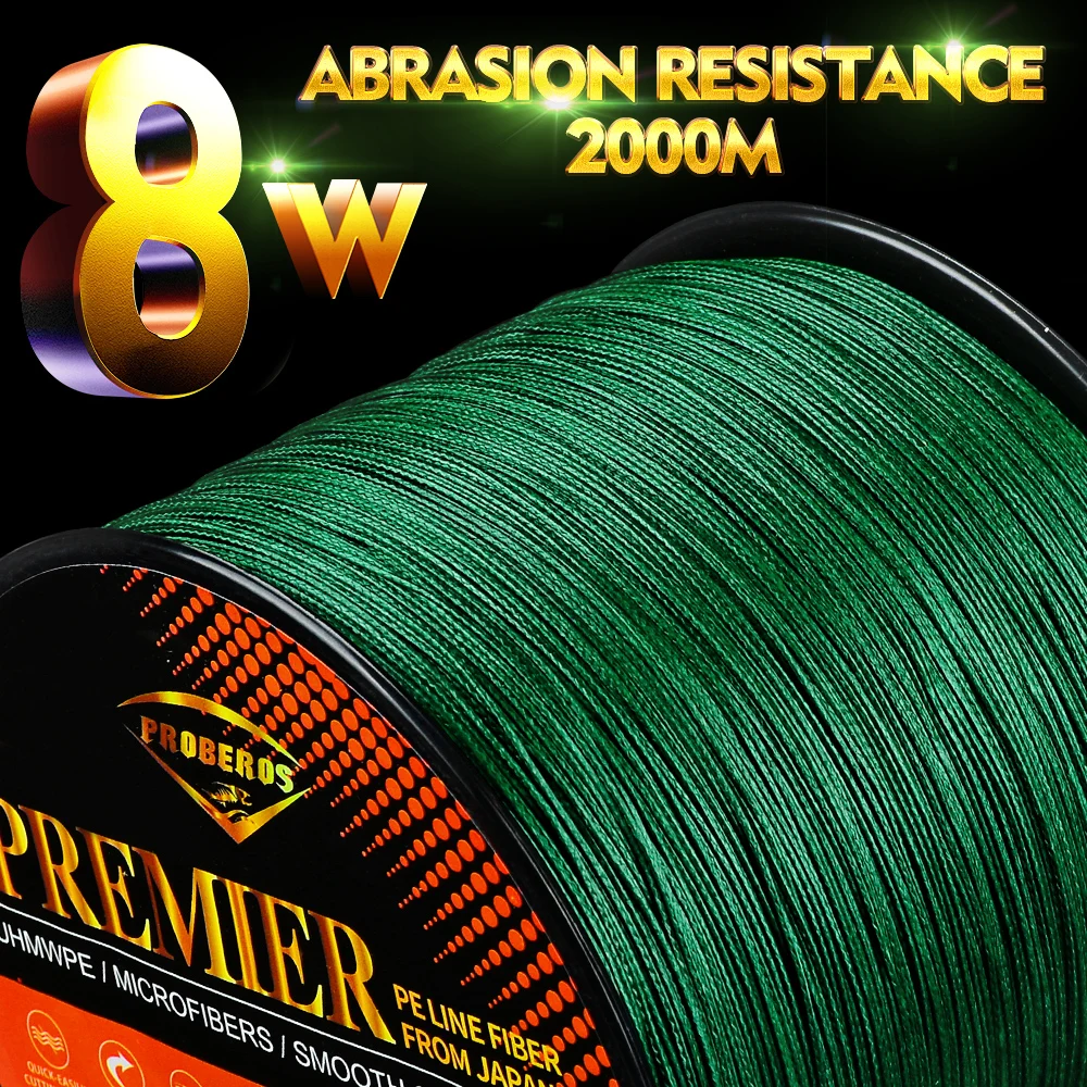 

2000M Braided Fishing Line 8 Strands Multifilament PE Carp Line Super Strong Saltwater Freshwater Super Stronger Wire