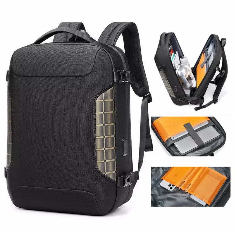 Men's 15.6 Inch Laptop Backpack USB Charging Notebook Backpack Anti-theft Travel Rucksack School Bag Pack For Male Female Women