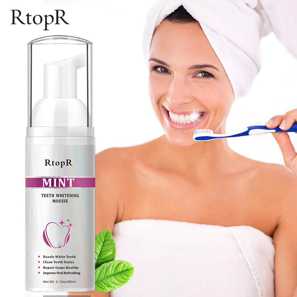

RtopR Teeth Cleansing Whitening Mousse Removes Stains Teeth Whitening Oral Hygiene Mousse Toothpaste Whitening and Stain