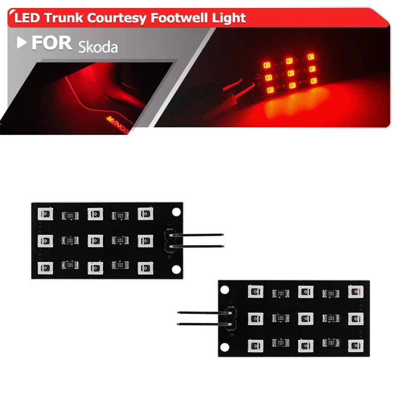 

Fits For Skoda Octavia Kodiaq Superb Karoq Rapid Led Door Courtesy Interior Footwell Glove Box Trunk Luggage Lights