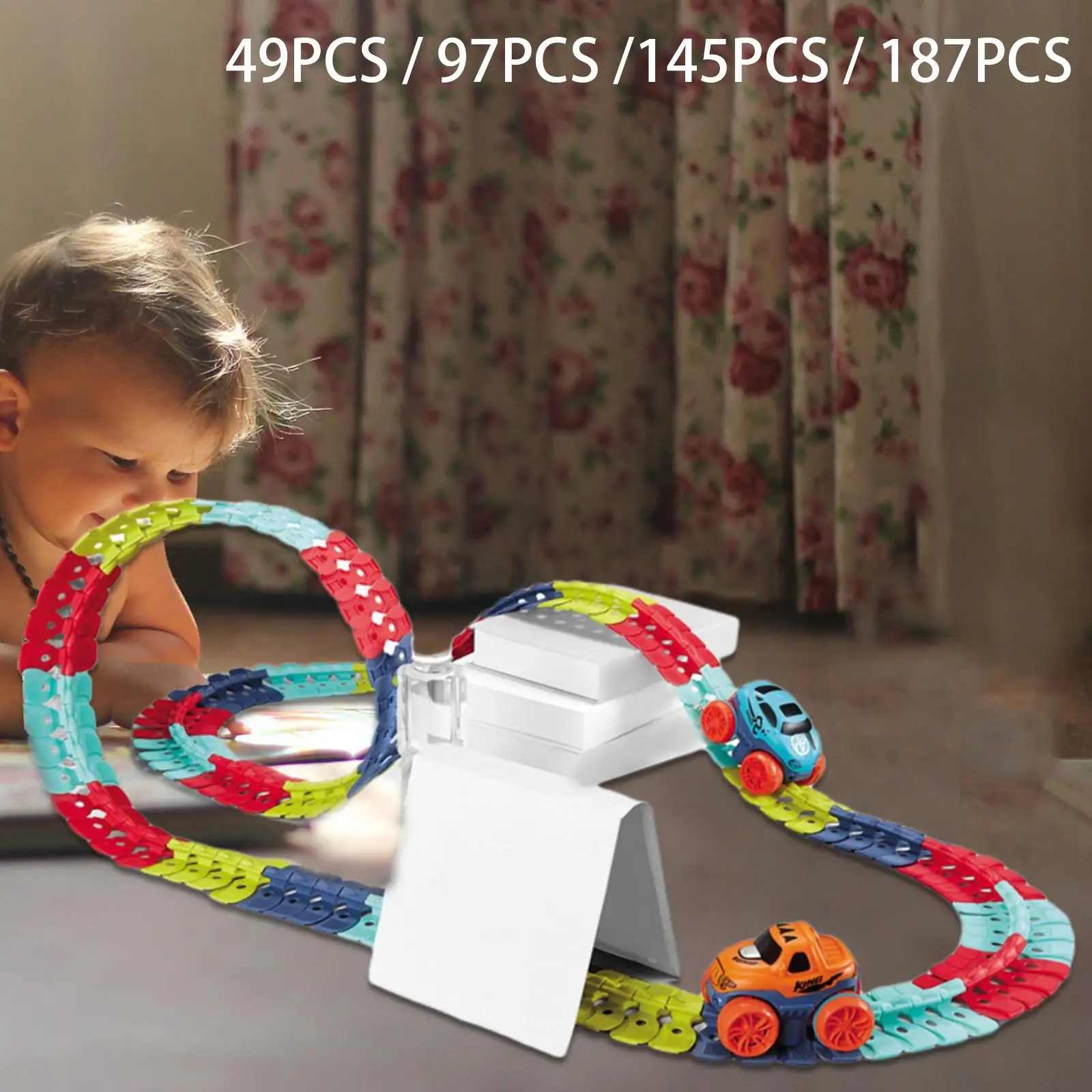 

Assembled Rail toys, Hanging Chain Crawlers Truck DIY Railing Climbing Soft Car for 5+ Kids Children Toddlers