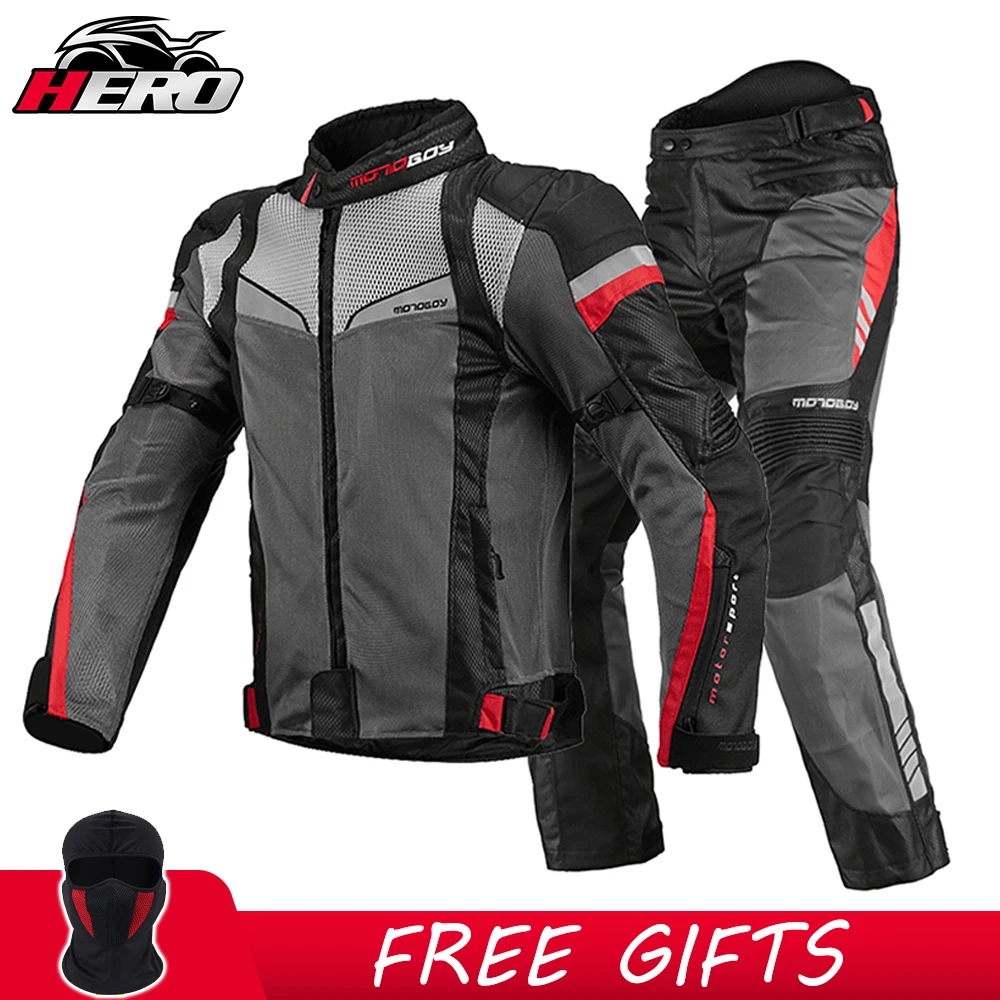 Breathable Motorcycle Jacket Off-road Riding With Protective Gear Motorcycle Riding Jacket Reflective Motocross Jackets Pants