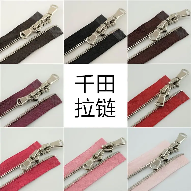 

5th Chida Corn Tooth Platinum Metal Coat Down Clothes Placket Double-ended Double-ended Zipper Zipper 80CM