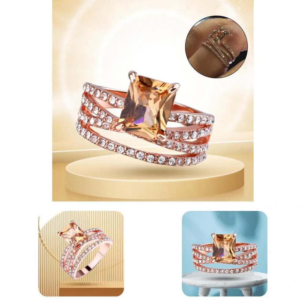

Practical Finger Bands Elegant Lightweight Multi-layer Square Jewelry Ring Knuckle Ring Finger Rings