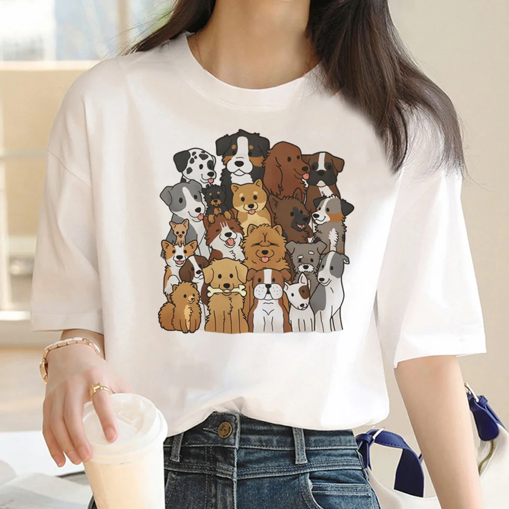 

chow chow Tee women manga funny top girl y2k Japanese designer clothes