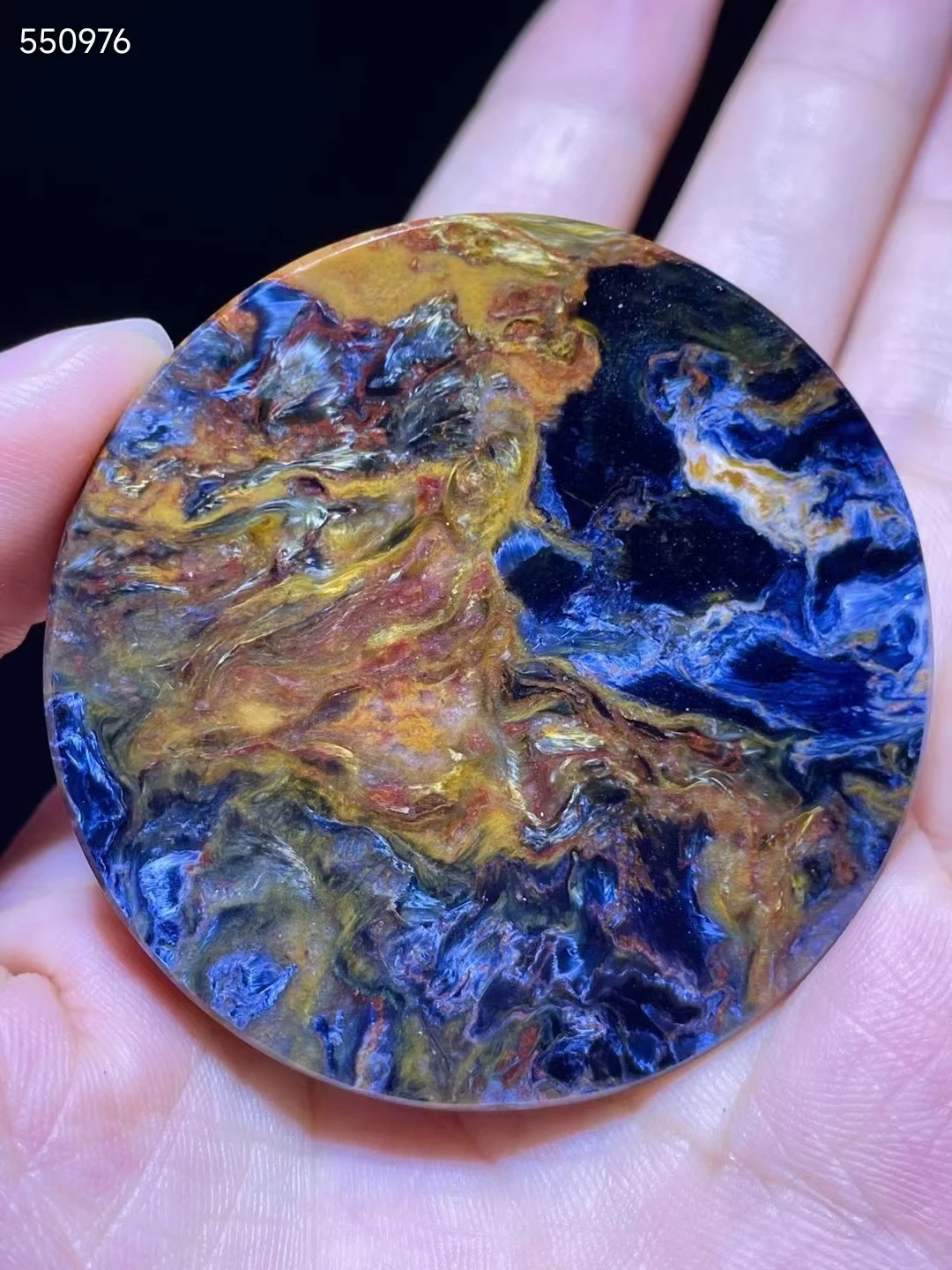 Круглый Кулон из натурального синего пьестерсита кошачий глаз для женщин и