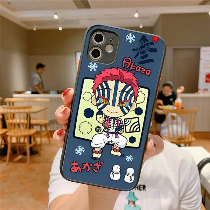 Cute Cartoon Japan Anime Demon Slayer Phone Case for iPhone 14 11 12 13 Mini Pro Max 8 7 Plus X XR XS MAX Translucent Cover