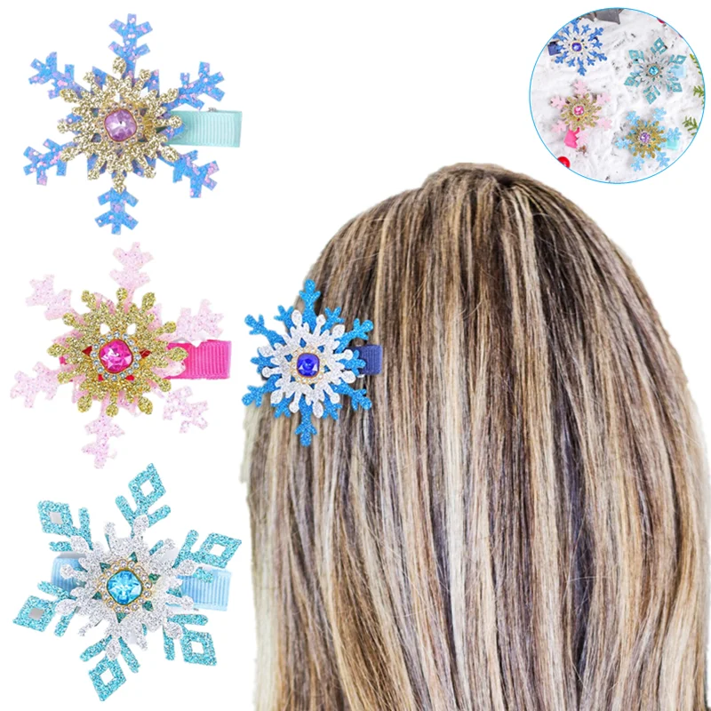 4 шт. заколки для волос со снежинками и стразами заколка с кристаллами женщин