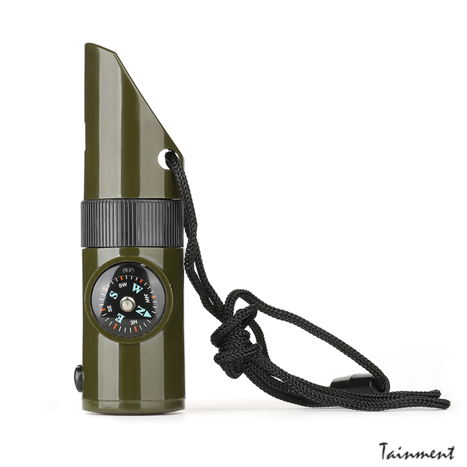 

7-в-1 многофункциональный свисток для выживания светодиодный светильник кой, компас, термометр, увеличительное стекло, зеркало для пеших про...