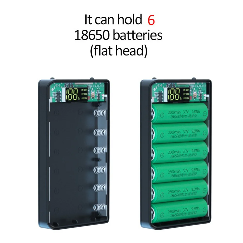 ZDH 6X18650 Зарядное устройство Чехол Power Bank 18650 Зарядное устройство для зарядки мобильного телефона, стандартная зарядка, черный (art.: 3920ccf6526ef) - 3920ccf6526ef