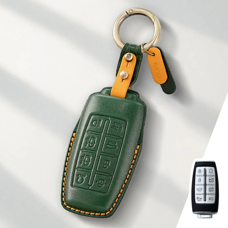

Защитный чехол из натуральной кожи для Hyundai Genesis G70 GV70 G80 GV80 G90, чехол для ключей, брелок