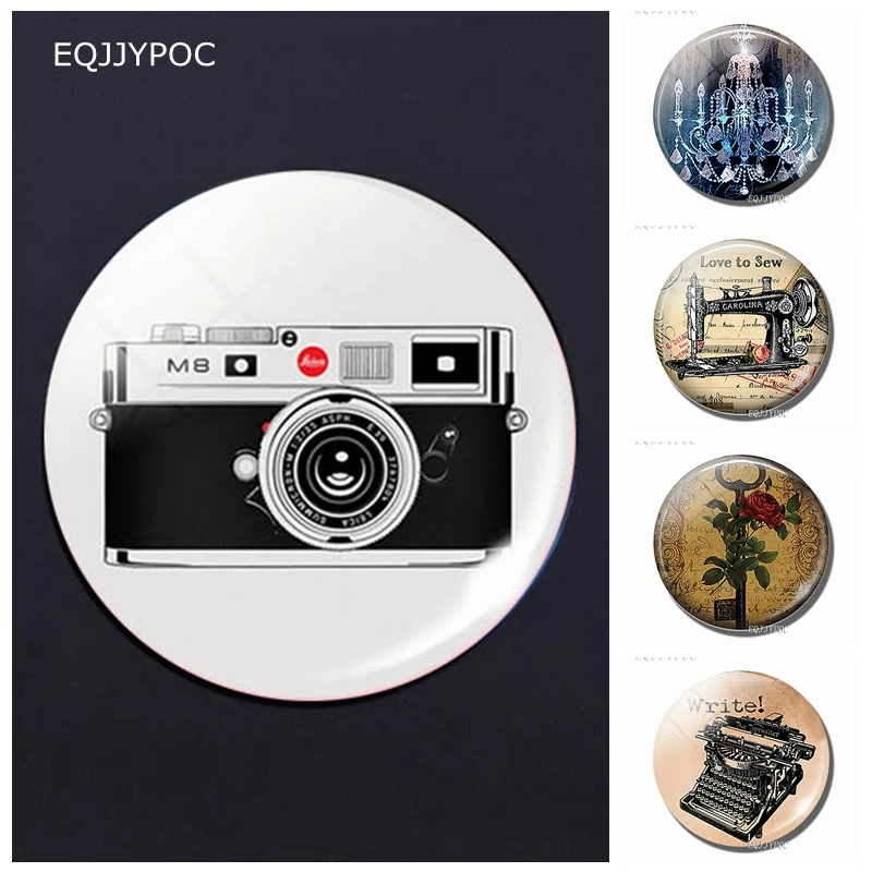Traditional Camera LeicaM8 30 MM Fridge Magnet Photo Shutterbug Glass Dome Magnetic Refrigerator Stickers Note Holder Home Decor