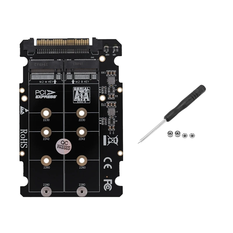 

2X M.2 Ssd к адаптеру U.2 2 в 1 M.2 Nvme и Sata-Bus Ngff Ssd к Pci-E U.2 Sff-8639 адаптер Pcie M2 конвертер