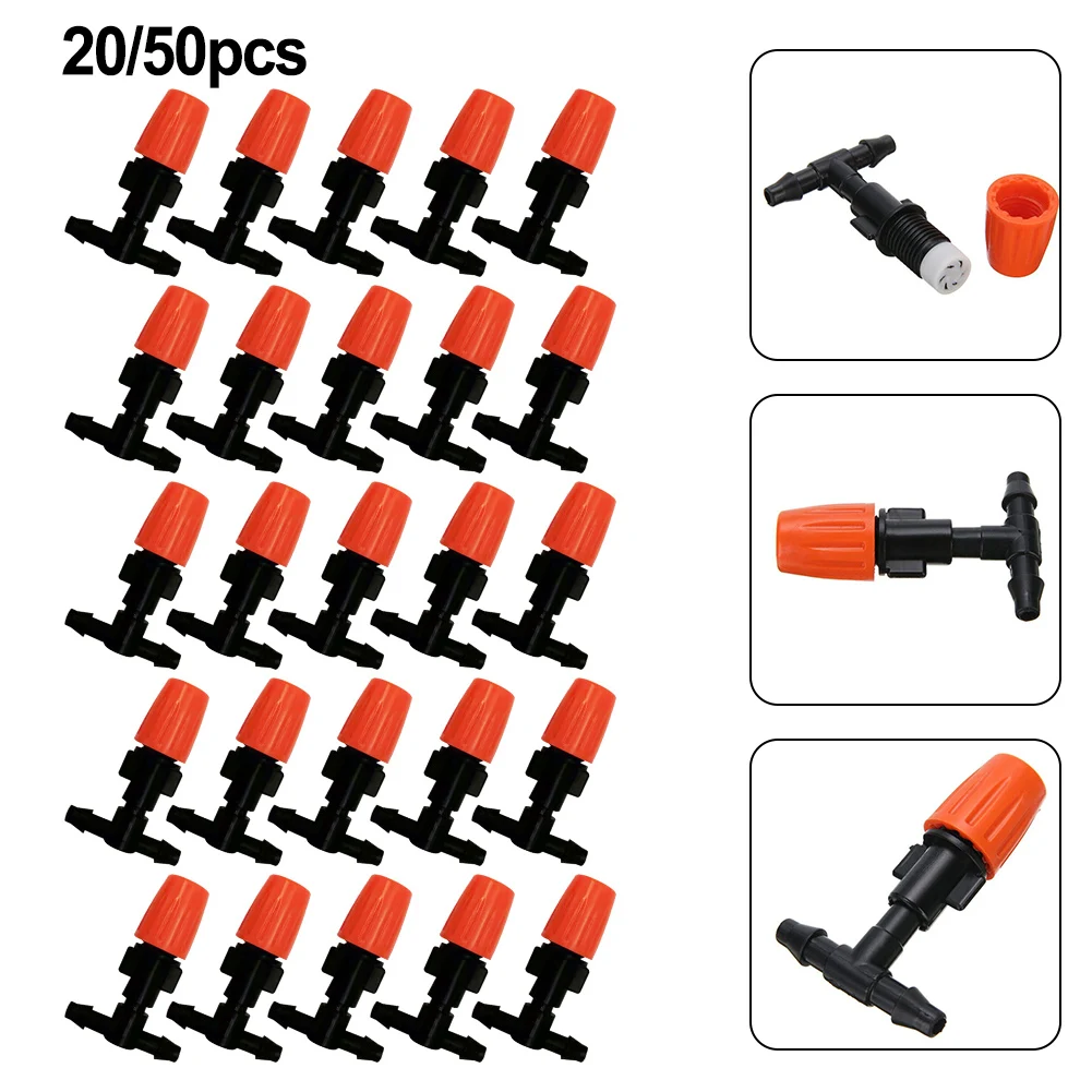 

20pcs/ 50pcs Micro Drip Adjustable Irrigation System Watering Sprinklers Emitter Drippers Garden Flower Misting Watering Parts