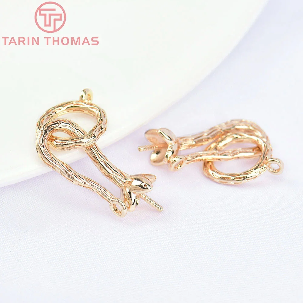 (1546) 6 шт. 10 5 мм 8x21 24 К золотого цвета латунный круг с подвесным разъемом для