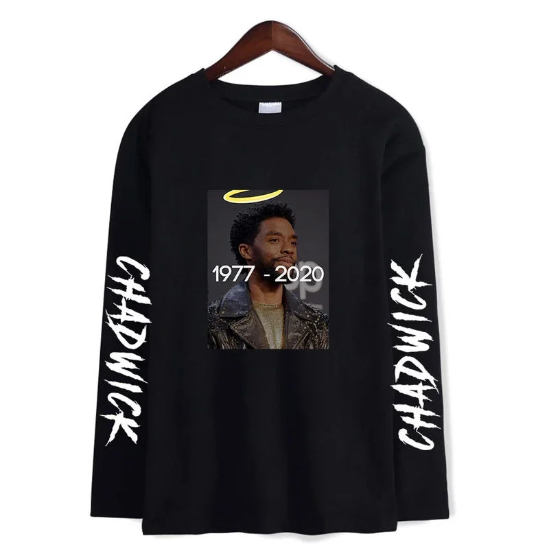 Футболки Chadwick Boseman женские повседневные футболки с длинным рукавом RIP принтом для