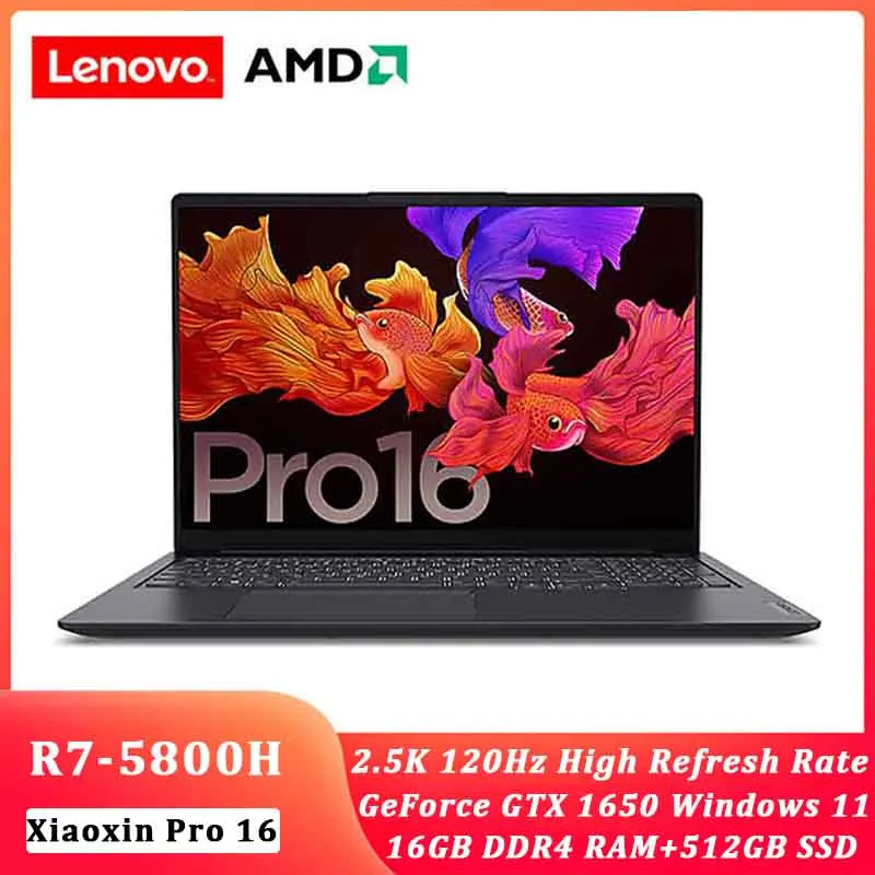 

Lenovo laptop Pro 16 Xiaoxin New 2021 AMD Ryzen 7 5800H 16GB RAM 512GB SSD 16inch IPS screen notebook computer Ultraslim laptop