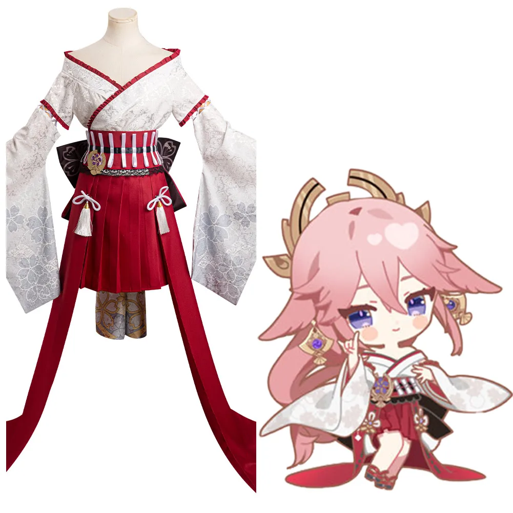 

Genshin Impact Yae Miko Kimono Cosplay Costume Outfits Halloween Carnival Suit Clothes For Ladies Role Play