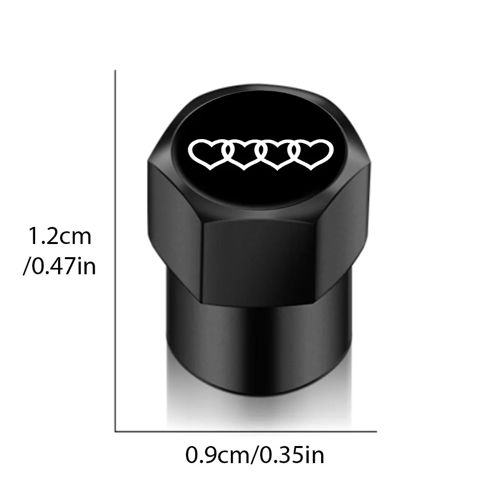 4 шт. универсальные колпачки для автомобильных клапанов в форме сердца