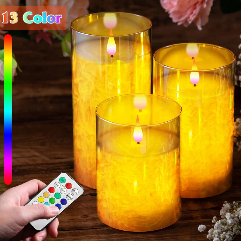 

3/5 шт., беспламенные Свечи, пульт дистанционного управления, таймер, мерцающее акриловое стекло, искусственная свеча, для украшения свадьбы и Рождества. Подарки