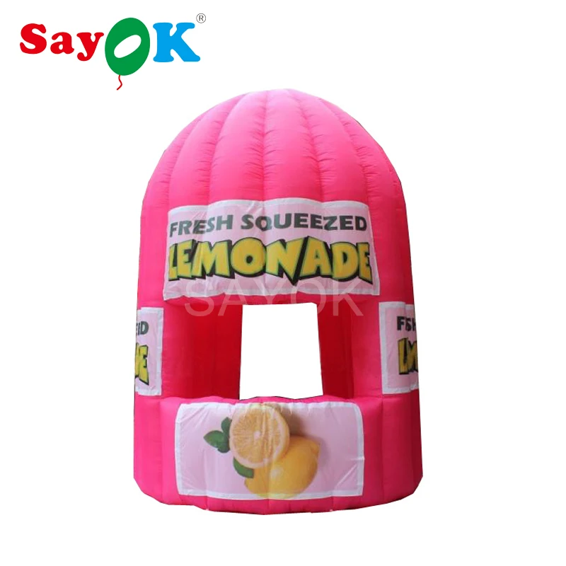 

SAYOK Customized Inflatable Lemonade Concession Stand Booth with Air Blower Inflatable Sale Lemonade Juice Promotion Tent