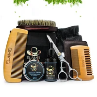 6pcs beard grooming kit essential oil balm with scissor comb brush for men daily care random style