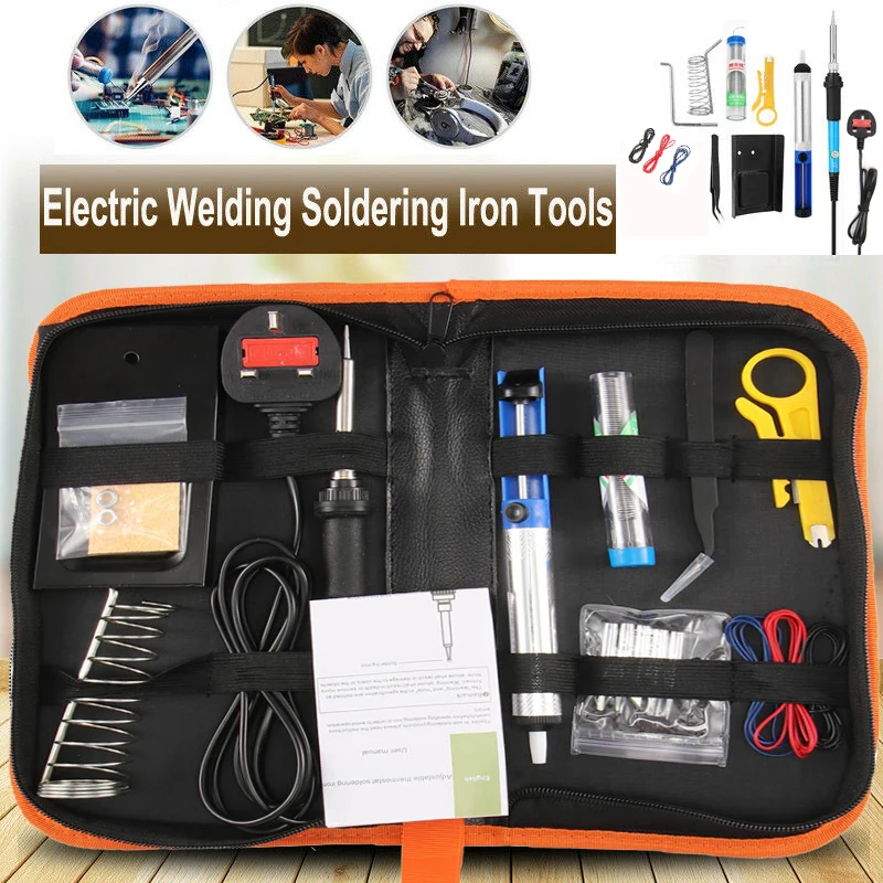 

Electric Soldering Iron Kit Adjustable Temperature Solder Iron 60W 220V/110V Electric Soldering Gun Welding Repair Tools