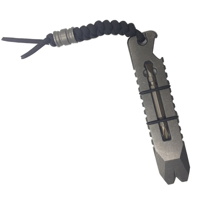 

Карманный инструмент EDC для улицы из титанового сплава многофункциональный нож-отвертка титановый нож TC21 бусины и зонтик веревка