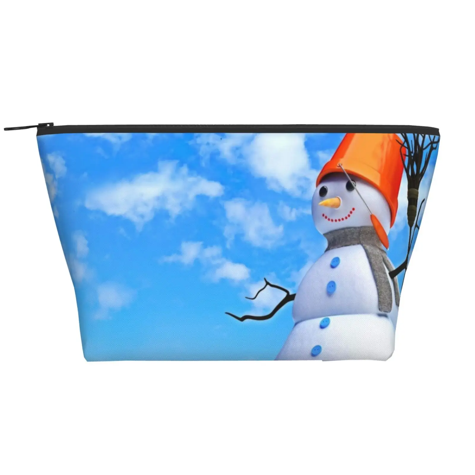 

Snowman Winter Ziplock Bag Packaging Organizer Travel Storage Bag Polyester Trapezoid Daily Makeup Lightweight