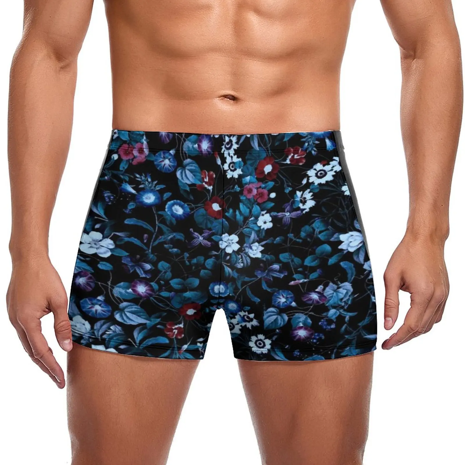 

Tropical Floral Swimming Trunks Night Garden Retro Print Stay-in-Shape Trending Swim Boxers Large Size Pool Man Swimwear