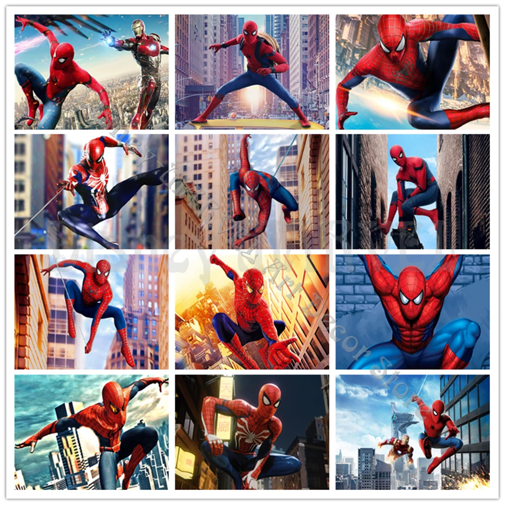 

Marvel Diamond Painting Spiderman 5D Diy Cartoon Avengers Full Square/round Embroidery Mosaic Kit Handmade Art Gift Home Decor