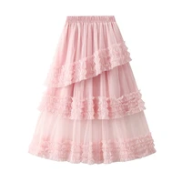 2022 spring summer fashion dresses women niche pink cake skirt fairy floating skirts female dropshipping