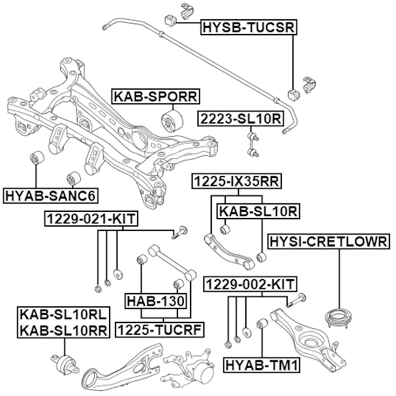 

Lower Control Arm Adjust Bolt Repair Kit Camber Adjusting Eccentric Bolt 1229-002-KIT 55260-3K100 For Hyundai Kia-Boom