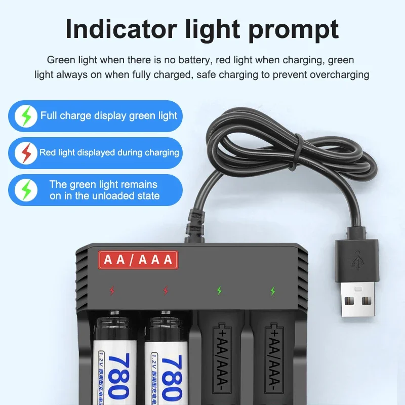 Умное зарядное устройство USB для AAA/AA аккумуляторов перезаряжаемый держатель