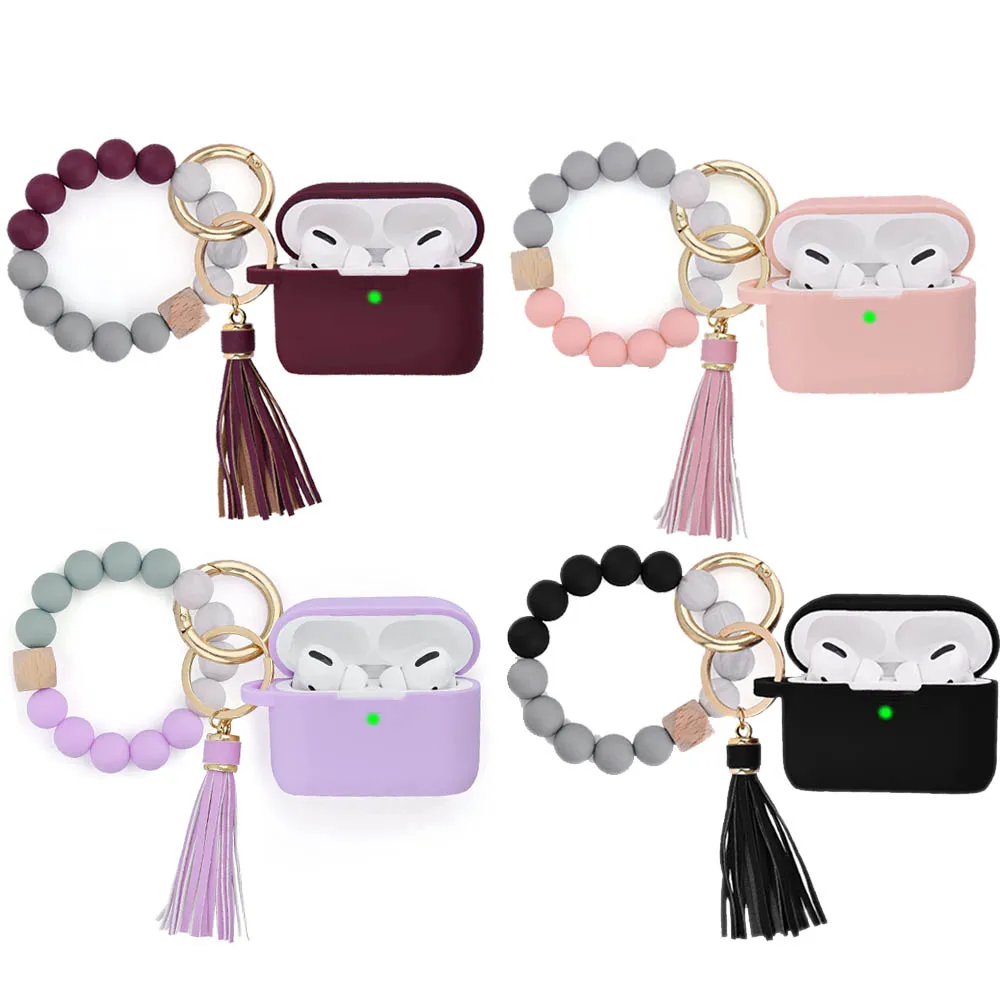 

Cute Silicone Case Cover For Airpods Pro / Airpods 3 3rd Generation with Bracelet Keychain