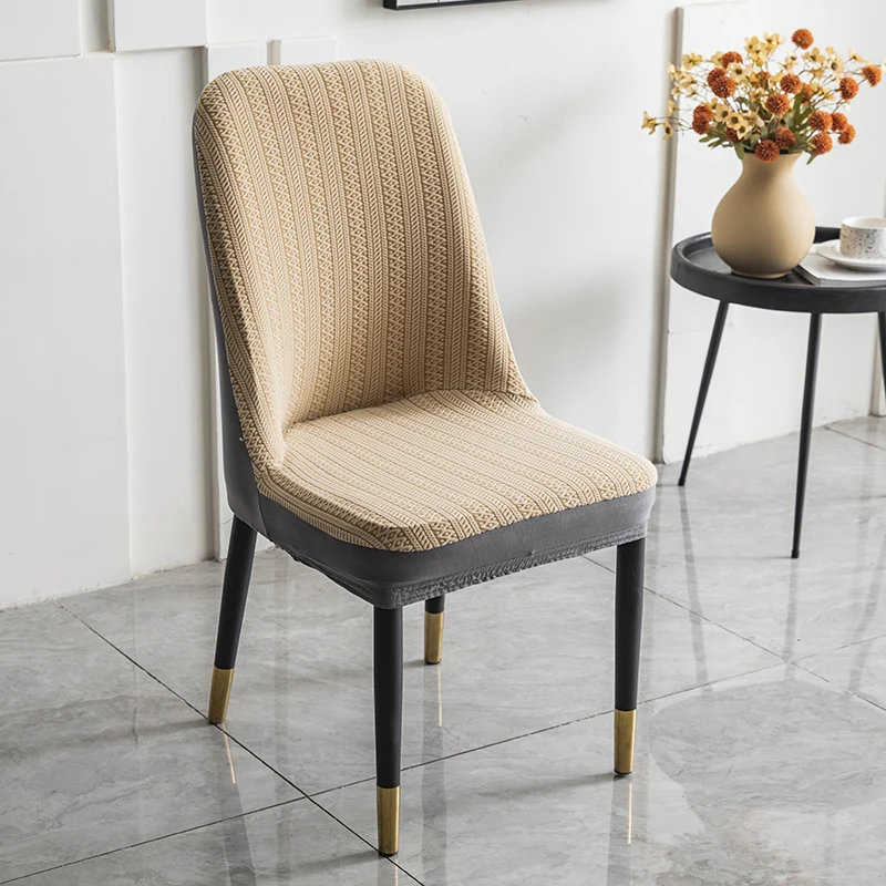 

Universal Chair Covers Modern Chair Slipcover 1/2/4/6 PC Solid color Jacquard Stretch Chair Cover For Dining Wedding Banquet