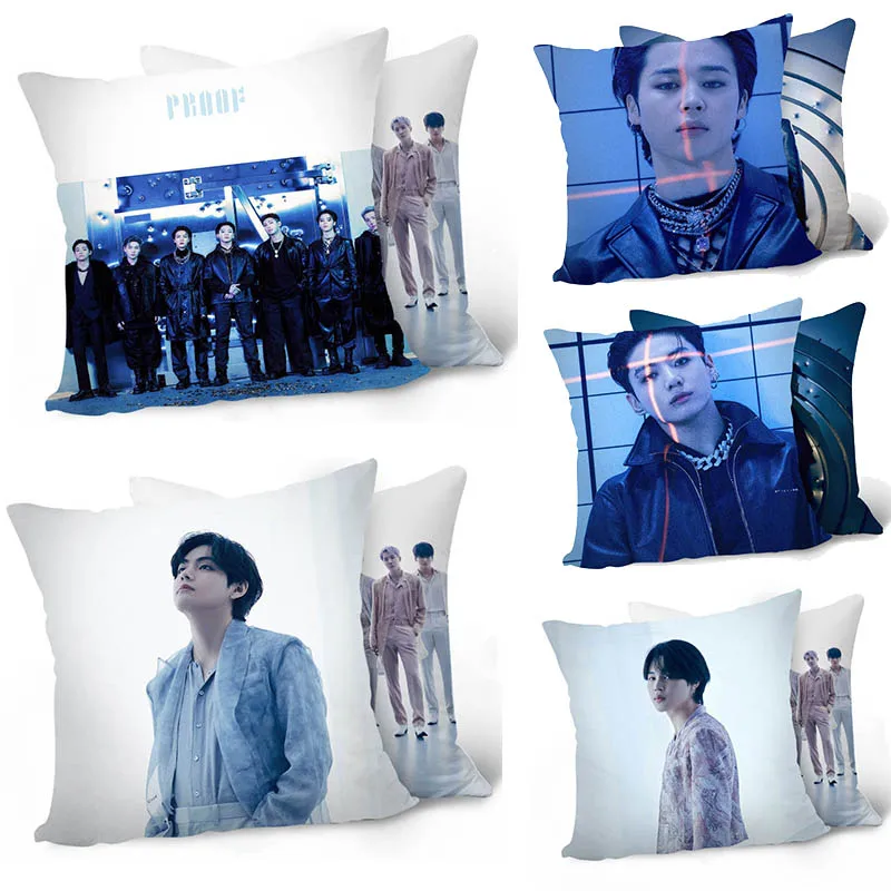 

KPOP Bangtan Boys Album PROOF Double Print Pillow Cases Decorative Sofa Cushion Case Bed Pillow Cover Anime Living Room Decor