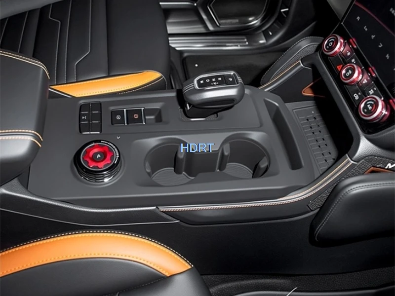 Фото Для Ford Ranger T9 2023 + автомобильный стиль, центральное управление, коврик для переключения передач, дверная ручка, коврик для хранения, стеклянный переключатель, аксессуары для интерьера №5