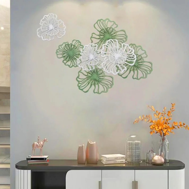 

1PC Decoration Circular Plate Metal Hanger Iron Craft Wall Hanging Hollow Out Flower Ornament Nordic Style Artcraft Living Room