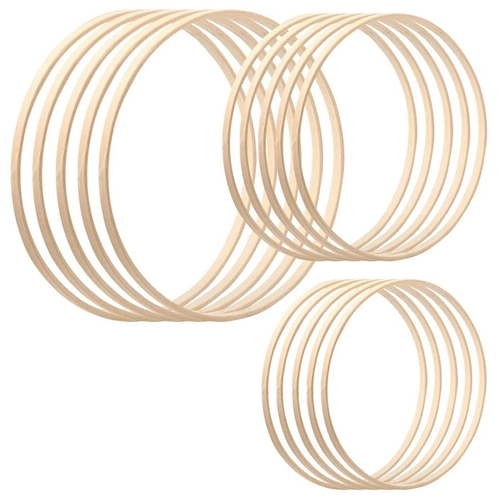 

Bamboo Floral Hoop, 15 Pack 3 Sizes Dream Catcher Bamboo Wood Circle Ring for Wedding Decor Dream Catchers and Crafts