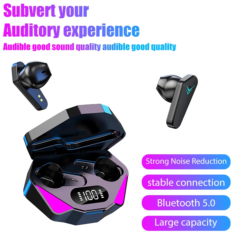 

Беспроводная гарнитура Новинка X15 TWS Игровые наушники-вкладыши с низкой задержкой TWS Bluetooth наушники с микрофоном Игровые наушники со светоди...